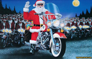 Motorcycle And Biker Christmas Greeting Cards picture
