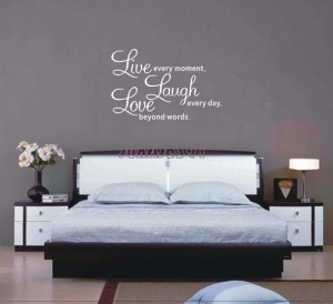 025D (Large black) love Quote Wall Stickers Living room Decor Art ...