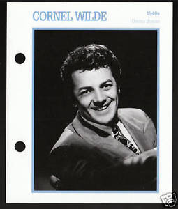 CORNEL WILDE Atlas Movie Star Picture Biography CARD