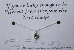 Lucky Best Friend Four Leaf Clover Charm Necklace and Friendship Quote ...