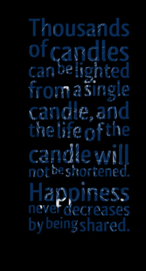 happiness quote thousand of candles can be lighted from a single