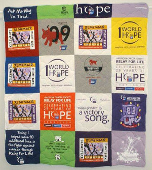 Relay For Life Quotes Relay for life tshirt quilt