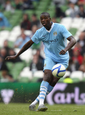 Yaya Toure Yaya Toure of Manchester City passes the ball during the