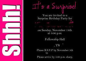 ... birthday party invitation for a party she is planning here it is