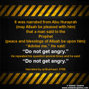 hadith on anger and Islamic quotes on anger