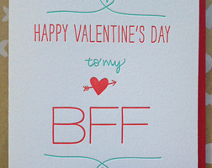 Best Friend Valentine Card - Letterpress Valentine for BFF Best Friend ...
