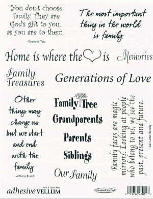 Adhesive Vellum Family Phrases