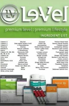 Le-vel. ...Thrive ingredient list join now and feel better http ...