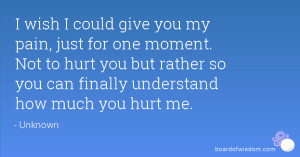 ... Not to hurt you but rather so you can finally understand how much you