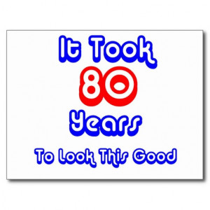 Funny 80th Birthday Post Cards
