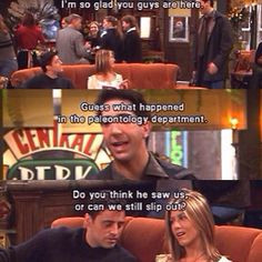 Ross, Rachel and Joey Friends tv show Funny quotes More
