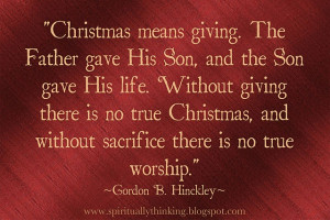 ... realize this and know that Christmas is more than material things