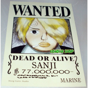 One Piece Sanji Wanted Poster Xcm Konoha Shop