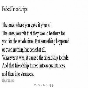 Faded Friendships