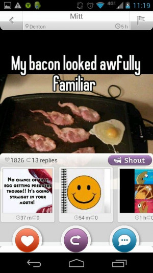 Again bacon, whisper app