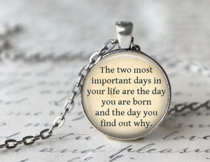 Mark Twain Quote Necklace, Literature Necklace, Inspirational Jewelry