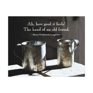 Friendship Quote Antique Tin Cups Canvas Print