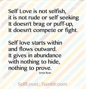 self love is not selfish