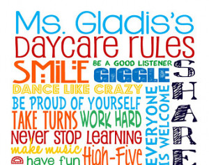 Daycare Rules – Personalized Sign – Daycare Gifts – Add Teacher ...