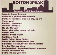 Boston Speak...Boston to English Translation #bostonusa