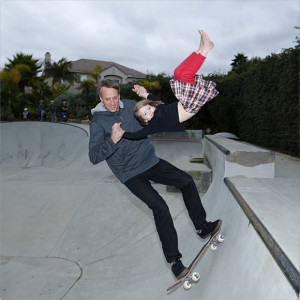 Tony Hawke skateboarding
