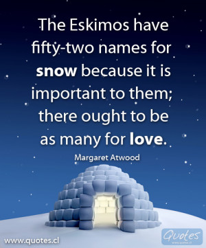 The Eskimos had fifty-two names for snow because it was important to ...