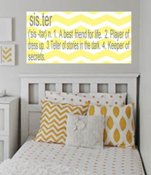 Chevron Sister sibling plaque wooden wall sign