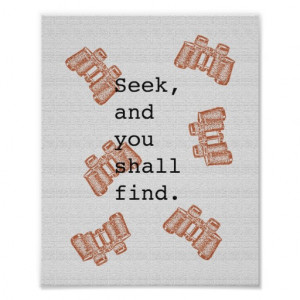 Bible Quote Inspirational Poster Red Binoculars