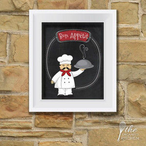 Chef/ Bon Appetit/ Printable Sign/ Kitchen by TheOrganizedKitchen, $6 ...