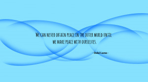 We can never obtain peace... quote wallpaper