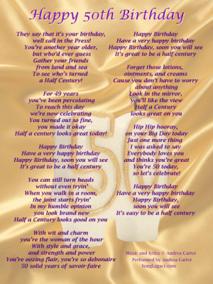 ... original song to celebrate a woman s 50th birthday happy 50th birthday