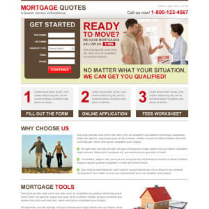 mortgage quotes amazing lead capture informative landing page Mortgage ...