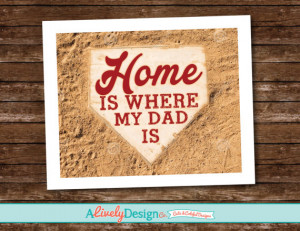 ... Father's Day Quote Poster / Baseball Father's Day / Home Plate Poster