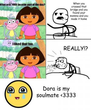 Dora the Explorer and Cereal Guy
