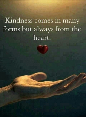 Out of a kind heart... Good deeds flow...