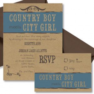 ... Studio » Shop » Wedding Invitations » Country Boy, City Girl