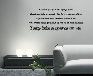 WALL ART TAKE A CHANCE ON ME JLS SONG vinyl wall quote for home(China ...