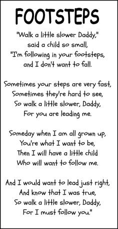 footprints father's day poem | Little Stars Learning: Father's Day ...