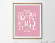 ... Quote, Party Decor, Bridal Shower Gift, Birthday Wedding, Pink Decor