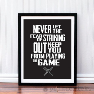 ... Print - Custom Baseball Quote Poster - Boys Room Decor - Baseball Art