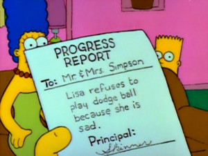 sad the simpsons simpsons school lisa simpson lisa dodgball
