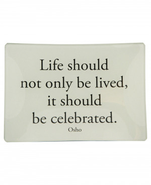 Inspirational Glass Trinket Tray with Osho Quote