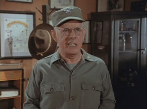 ... Colonel Potter (Harry Morgan) on the military comedy M*A*S*H/CBS/1972