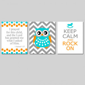 ... , Chevron Elephant or Owl, Keep Calm and Rock On - Choose Your Colors