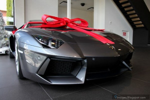 Lamborghini aventador silver car gift
