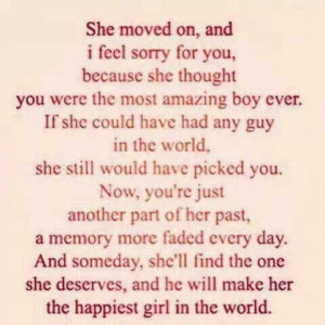 She moved on...