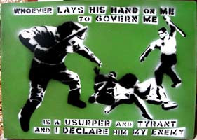Pierre Joseph Proudhon Quote & Police Brutality. Graffiti Stencils ...