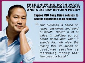 ... CEO of Zappos, sees the little extras as an investment in their brand