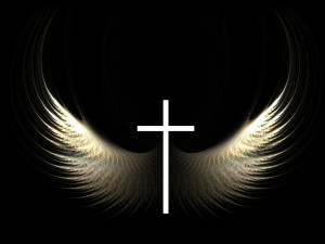 Christian Graphic: Cross and Wings Papel de Parede Imagem