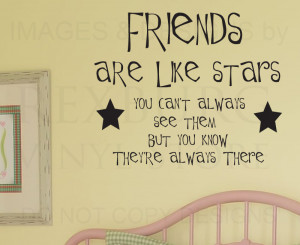 ... -Decal-Quote-Vinyl-Lettering-Friends-are-Like-Stars-Friendship-FR5